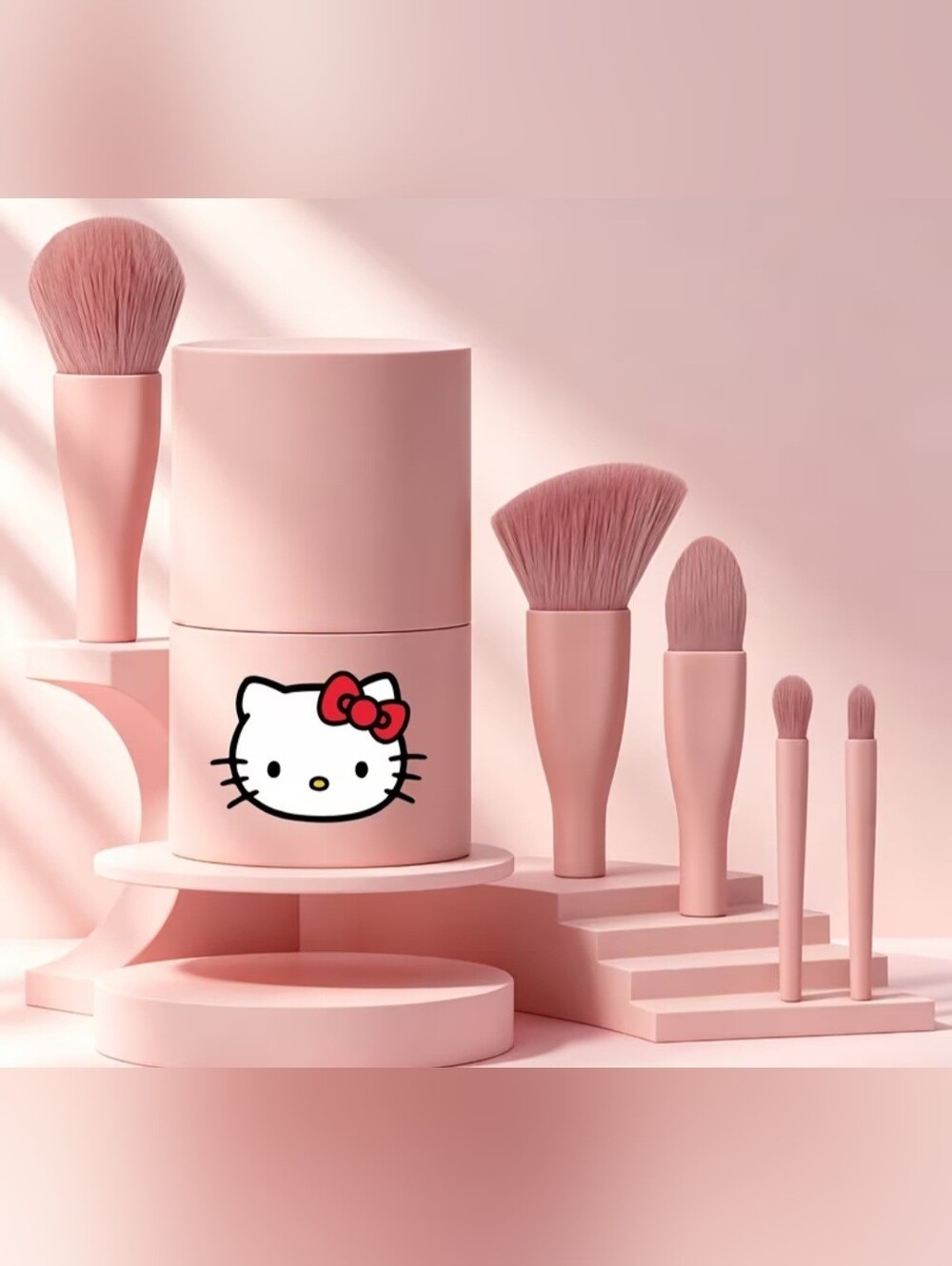 Hello Kitty Pink Makeup Brush Set - Picture 2 of 10